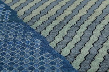 TRIBHUJH LES-6005 Blue Berry/Blue Lake - Handmade rug with geometric shapes by Jaipur Rugs - view 3